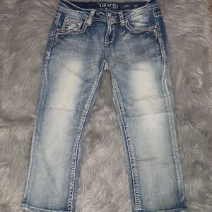 Grace Faded Blue Capris